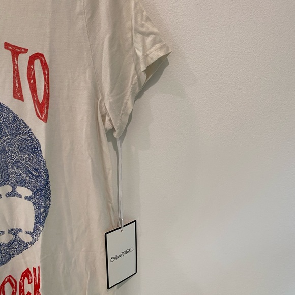 Lauren Moshi White and Red Fringe Tee - Picture 7 of 7